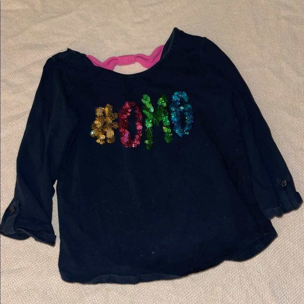 Sequin #OMG Black Top